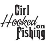 Girl Hooked on Fishing Sticker