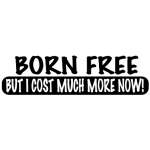 Born Free but I Cost Much More Now Sticker