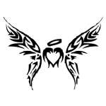 Tribal Heart Wings Sticker