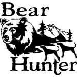 Bear Hunter with Dogs Sticker