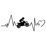 Dirtbike Heartbeat Sticker