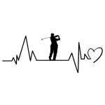 Golf Heartbeat Sticker