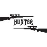Hunter with Rifles Sticker