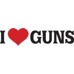 I Love Guns Sticker