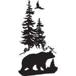 Bear Walking in Trees Sticker
