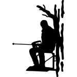 Man in Tree Stand Shooting Sticker 2