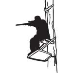 Man in Tree Stand Shooting Sticker