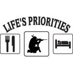Life's Priorities Eat Hunt Sleep Sticker
