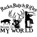Racks Ruts and Rifles My World Sticker