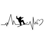 Snowboarder Heartbeat Sticker