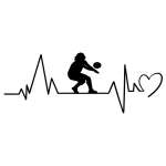 Volleyball Heartbeat Sticker