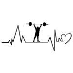 Weightlifting Heartbeat Sticker