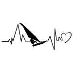 Windsurfing Heartbeat Sticker
