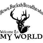 Bows Bucks and Broadheads My World Sticker