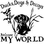 Ducks Dogs and Decoys My World 2 Sticker