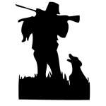 Hunter and Dog Sticker