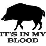 It's In My Blood Boar Sticker
