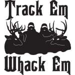 Track Em Whack Em Holding Bucks Sticker