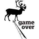 Game Over Caribou Bowhunting Sticker