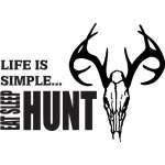 Life is Simple Eat Sleep Hunt Skull Sticker