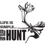 Life is Simple Eat Sleep Hunt Caribou Sticker