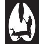 Hunter and Deer in Hoof Print Sticker 2
