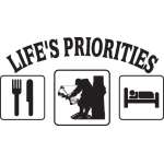 Life's Priorities Eat Bowhunt Sleep Sticker 2
