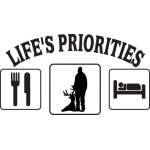 Life's Priorites Eat Hunt Sleep Sticker 2