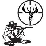 Man Shooting Buck Sticker 3