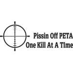 Pissin Off PETA One Kill At a Time Cross Hair Sticker