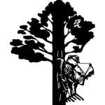 Bowhunter in Tree Sticker