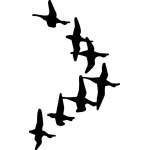 Ducks Flying in a V Sticker