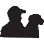 Boy and Dog Sticker