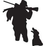 Man and Dog Duck Hunting Sticker