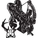 Bowhunter and Buck Sticker