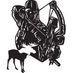 Bowhunter and Moose Sticker