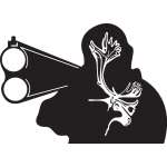 Man Shooting with Caribou Sticker