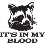 It's In My Blood Raccoon Sticker