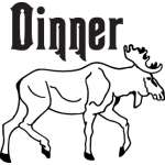 Dinner Moose Sticker