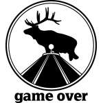 Game Over Elk in Bullseye Sticker