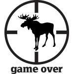 Game Over Moose in Bullseye Sticker 3