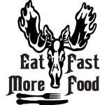 Eat More Fast Food Moose Sticker