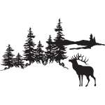 Elk in Woods Sticker 2