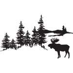 Moose in Woods Sticker