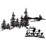 Elk Family in Woods Sticker