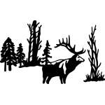 Elk in Woods Sticker 4