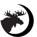 Moose in Moon Sticker