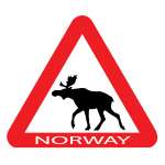 Norway Moose Crossing Sticker