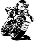Hog on Motorcycle Sticker
