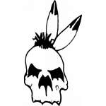 Native American Skull Sticker 4